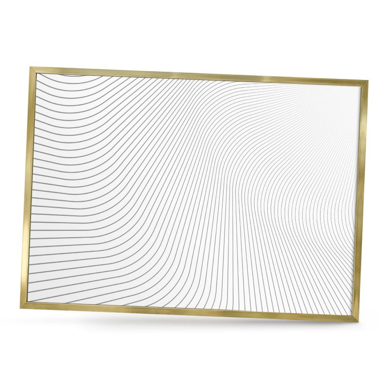 Magnetyczna tablica ozdobna ArtPrintCave 70x50 Fale linii w złotej ramie 1szt