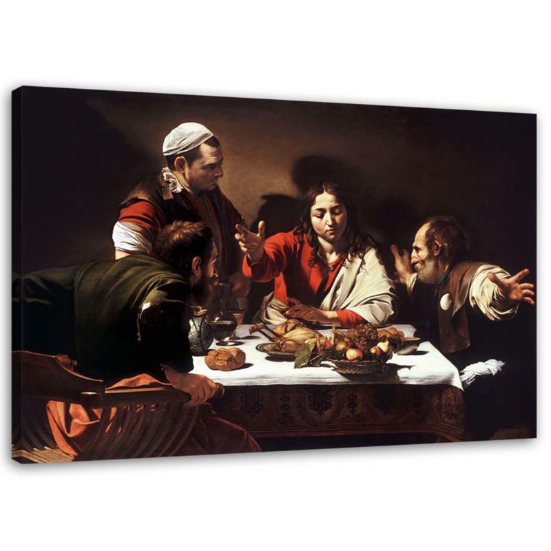 Obraz na płótnie Feeby Wieczerza w Emaus - Caravaggio reprodukcja 90x60cm 1szt