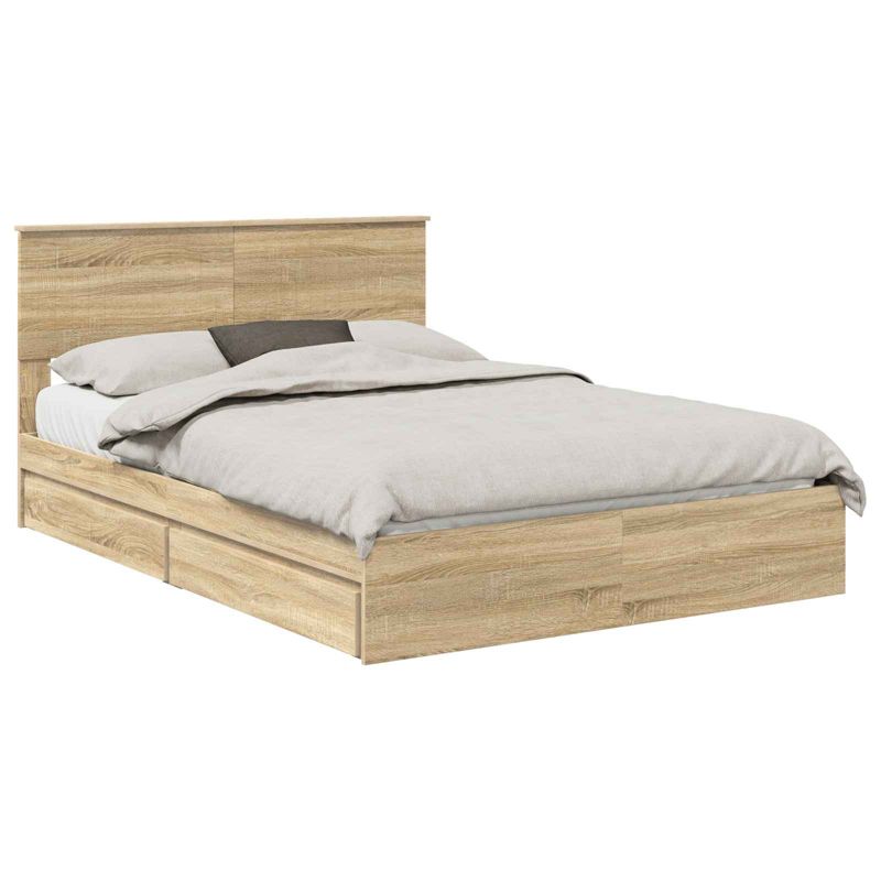 Łóżko WaszeMeble z Szufladami 135x190 cm Brązowe WM-3410807 1 szt.