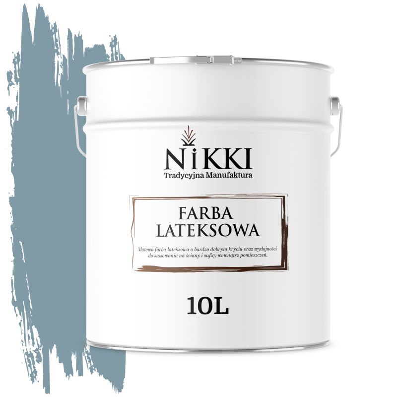Farba Lateksowa Wewnętrzna Ściany i Sufity NIKKI Szary platynowy ciemny H0730 Głęboki Mat 10L