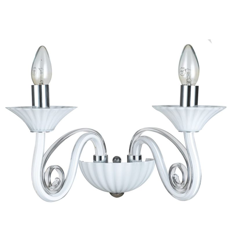 Kinkiet ścienny Italux Verona biały chromowany styl nowoczesny 2 x E14 x 40W IP20 wym: 21 x 34 x 30 cm - 1 szt.