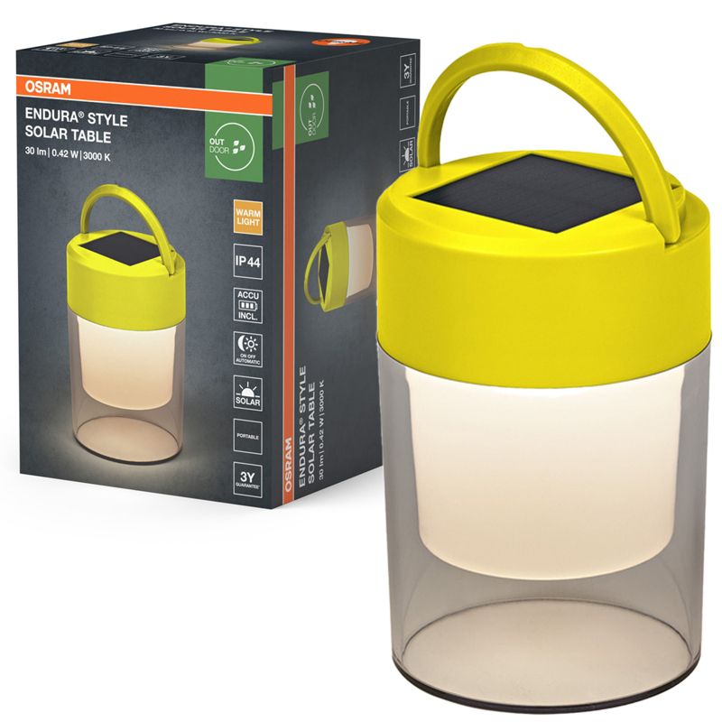 Lampa Solarna Osram Ogrodowa Latarenka 0.42W 20lm 3000K Ściemnialna Żółty IP44 1 szt.