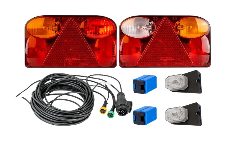 Zestaw świateł do przyczepy: lampy tylne + obrysowe + wiązka 7m 13-PIN 1 szt.