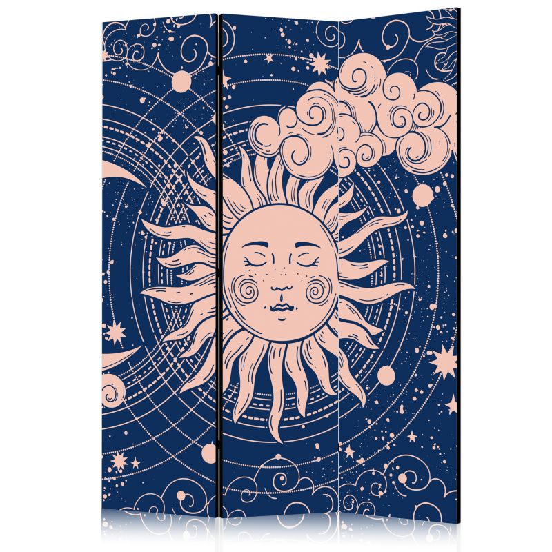 Parawan Muralo Jednostronny Kosmos Wzór Słońca 135x172 cm 1 szt.