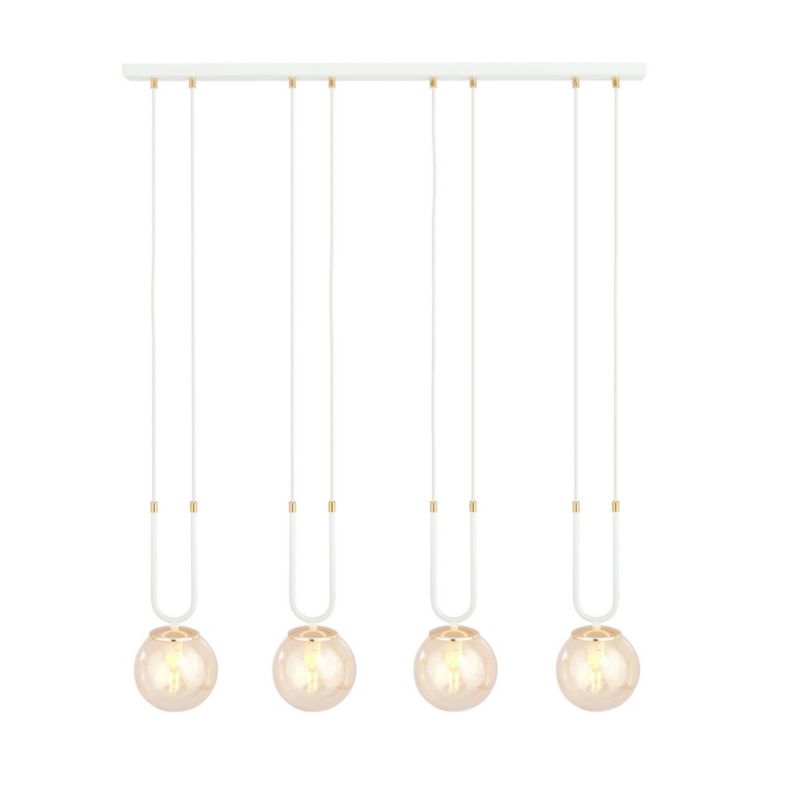 Lampa sufitowa Emibig Glam biało-złota-miodowy wym: 115 x 92 x 15 cm 4xE14 x 10W 1 szt.