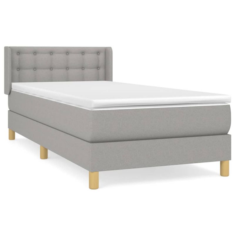 Łóżko z materacem WaszeMeble 100x200 cm Jasnoszary tkanina WM-3130569 1 szt.