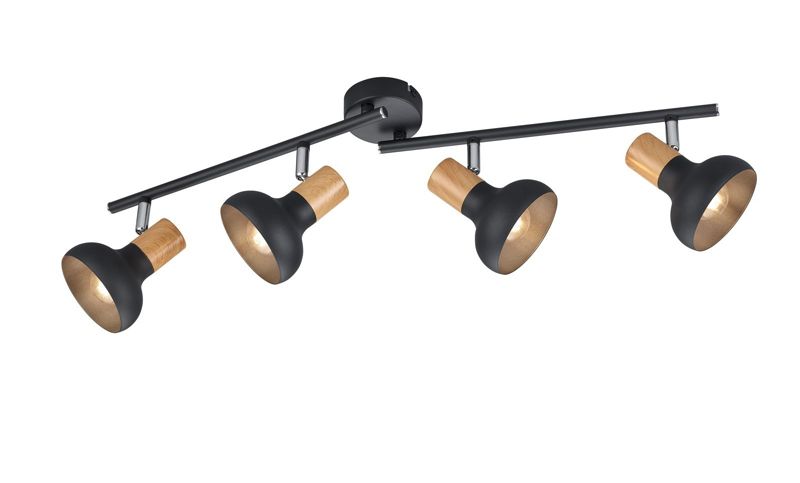 Lampa sufitowa wisząca RL Latika czarna-jasne drewno wym: 18 x 71 x 13 cm 4xE14 x 1 szt.