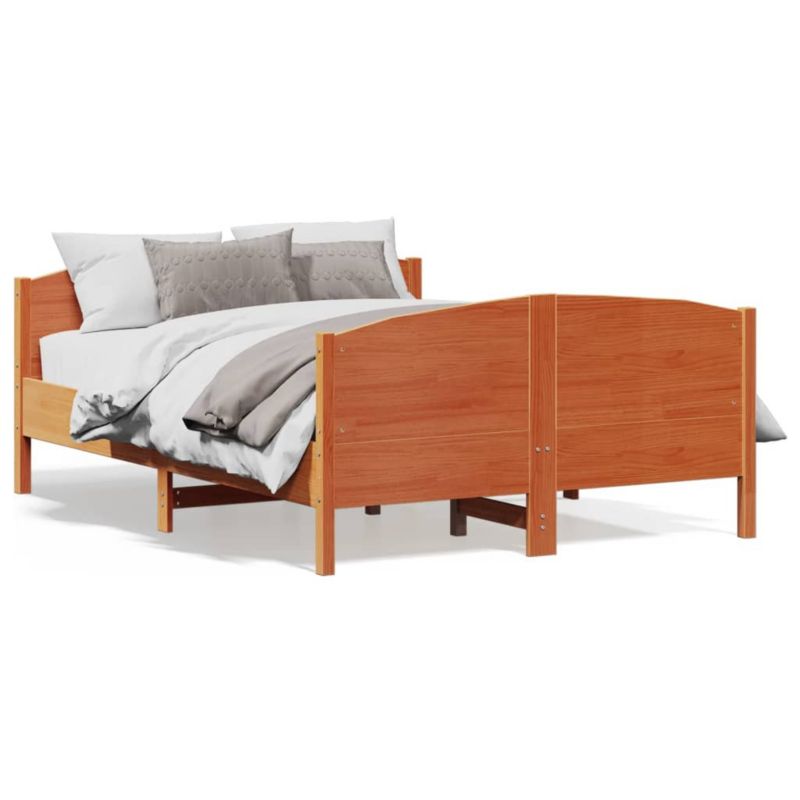 Łóżko drewniane WaszeMeble 135x190 cm brąz WM-3216184 1 szt.
