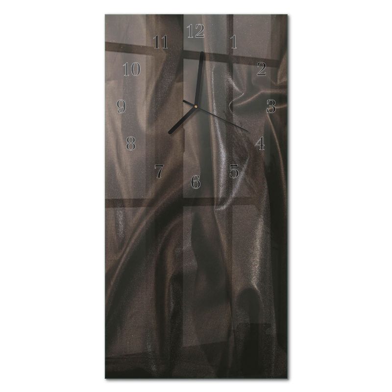 Zegar Ścienny Bez Tykania Tulup 30x60 cm z Czarnymi Wskazówkami Aksamit 1 szt.