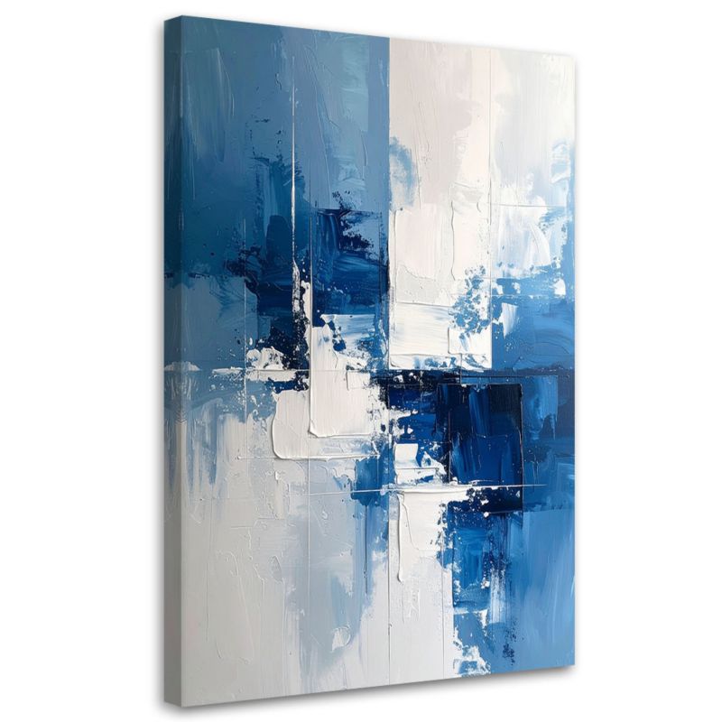 Obraz do salonu sypialni kuchni biura loftu Feeby Niebiesko biała 30x45cm 1szt
