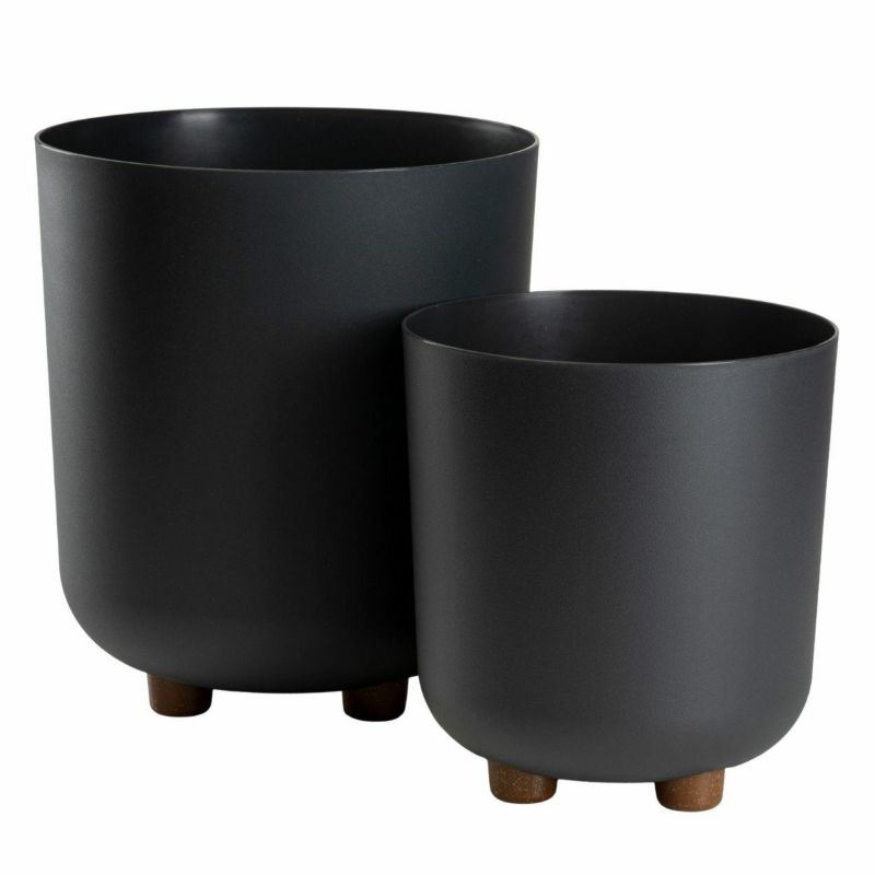 Zestaw donic TERRA HowHomely na nóżkach 21 i 27 cm recykling antracyt 2 szt