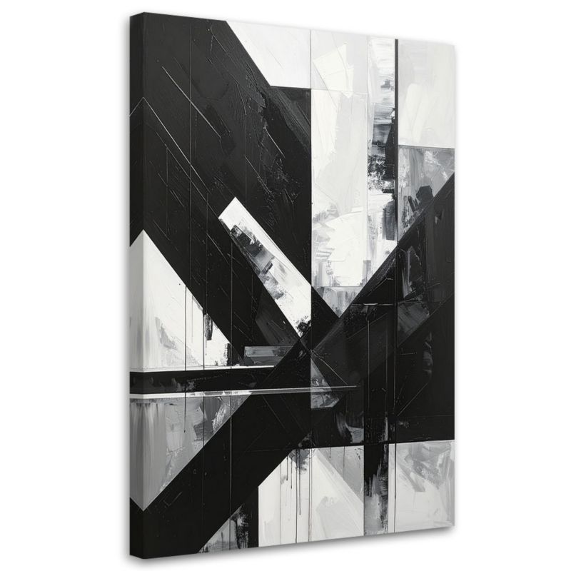Obraz do salonu sypialni biura loftu Feeby Czarno biała abstrakcja 70x100cm 1szt