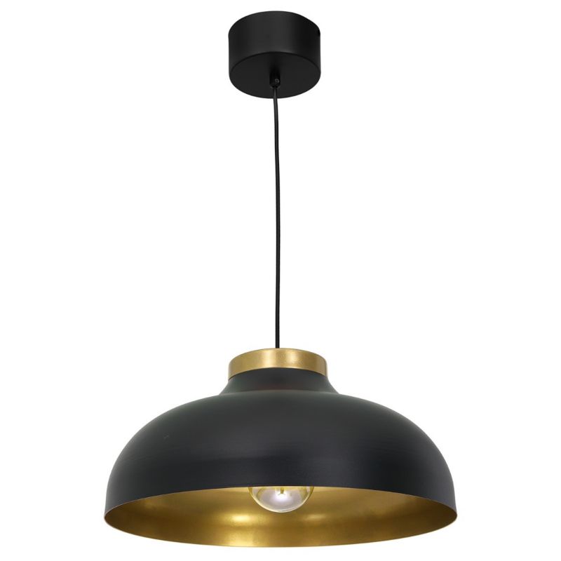 Lampa sufitowa Luminex Basca czarny mat-złoty mat-złota wym: 130 x 40 x 40 cm 1xE27 x 15W metal 1 szt.