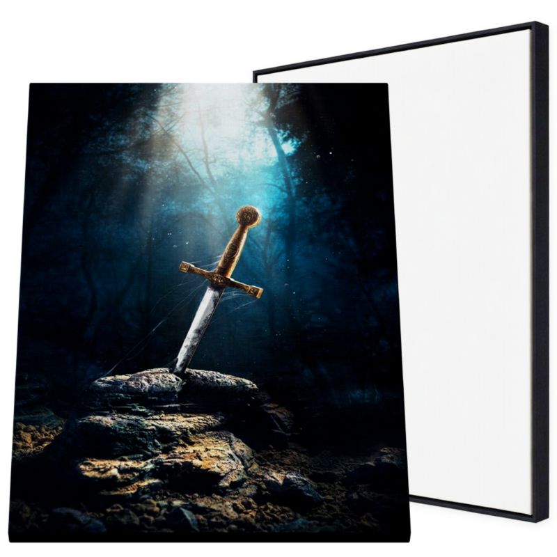 Obraz podświetlany LED LED'S Design Excalibur ramka czarna CANVAS SLIM 60x9O + zasilacz 1 szt.