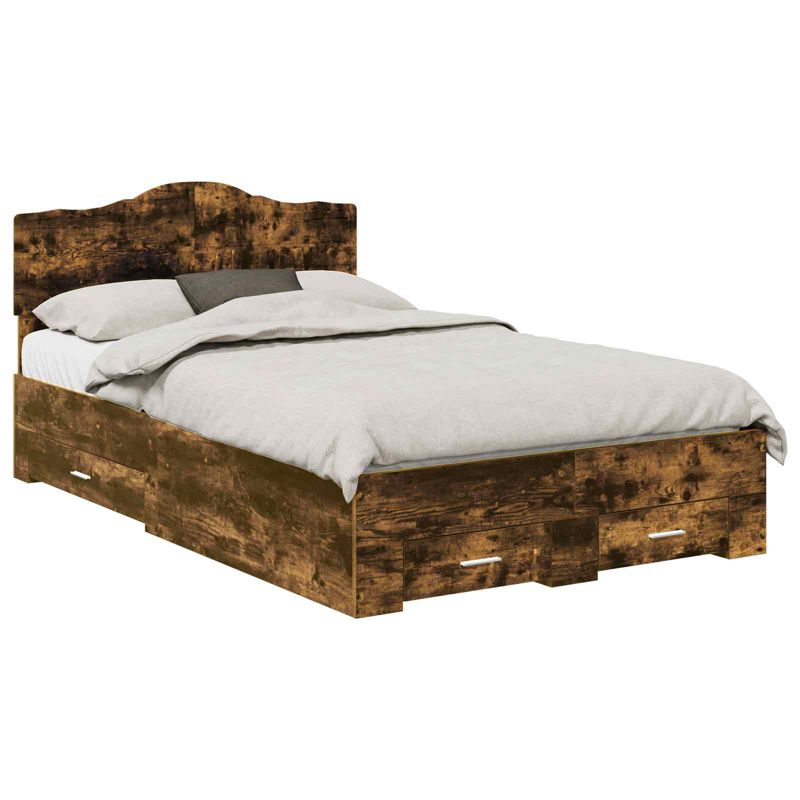 Łóżko WaszeMeble z Szufladami 135x190 cm Brązowe WM-3413206 1 szt.