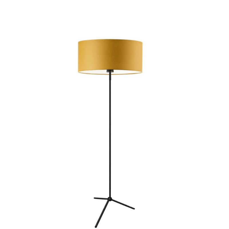 Lampa stojąca Volta Light Factory podłogowa z abażurem musztardowy walec CARLA 1szt.