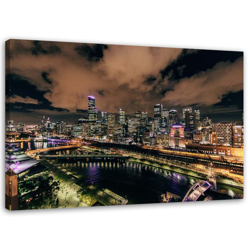 Obraz na płótnie Feeby Nowoczesne miasto nocą 30x20cm 1szt