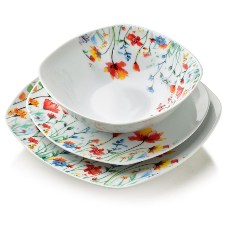 Komplet obiadowy porcelanowy Mondex AFFEKDESIGN LEA IRIS 22/19,5/16,5cm biały 18el kpl