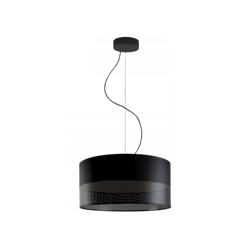 Lampa sufitowa Volta Light Factory żyrandol lampa wisząca z abażurem walec Czarny/Czarny 30 cm BLUES 1szt.