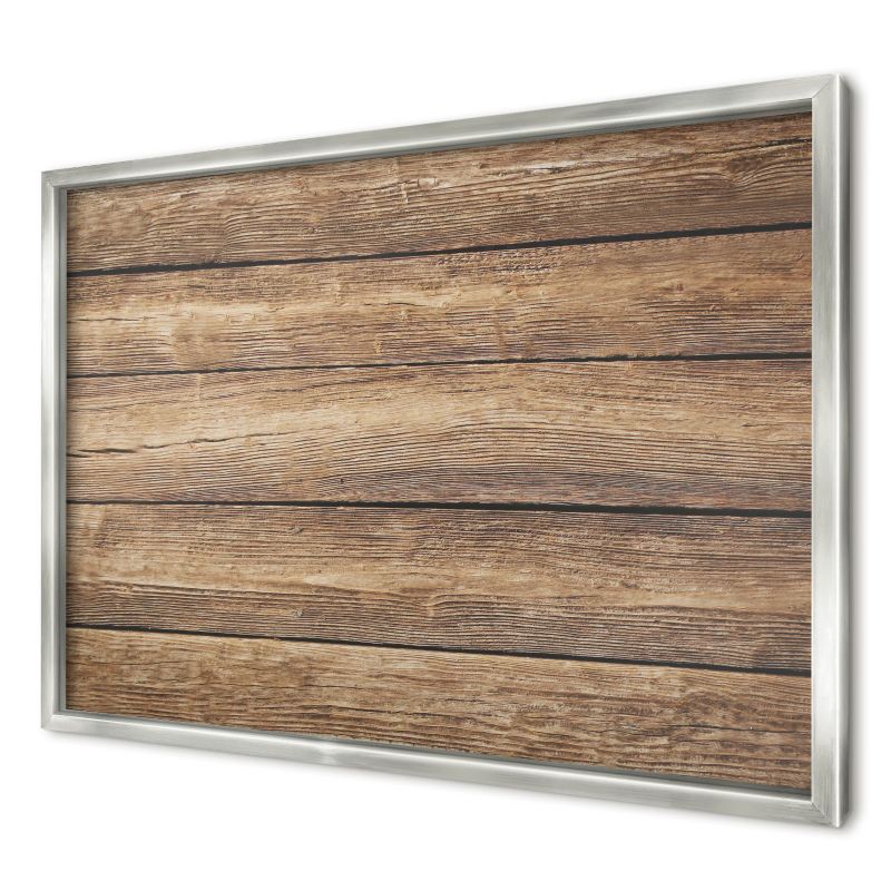 Magnetyczna tablica ozdobna Wallfluent 60x40 Drewniana tekstura w srebrnej ramie 1szt