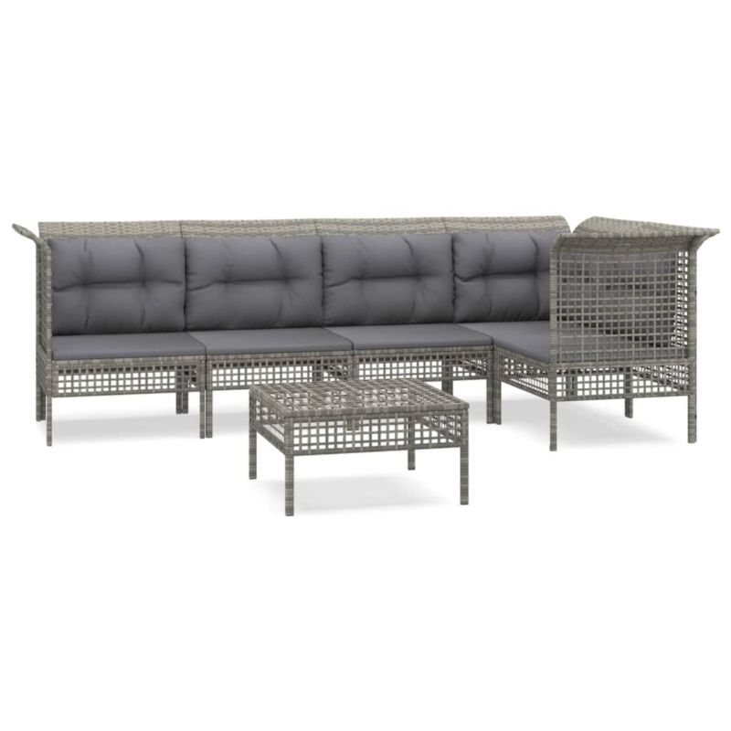 Zestaw mebli ogrodowych WaszeMeble 6-cz. z technorattanu szary z poduszkami WM-3187508 1 kpl