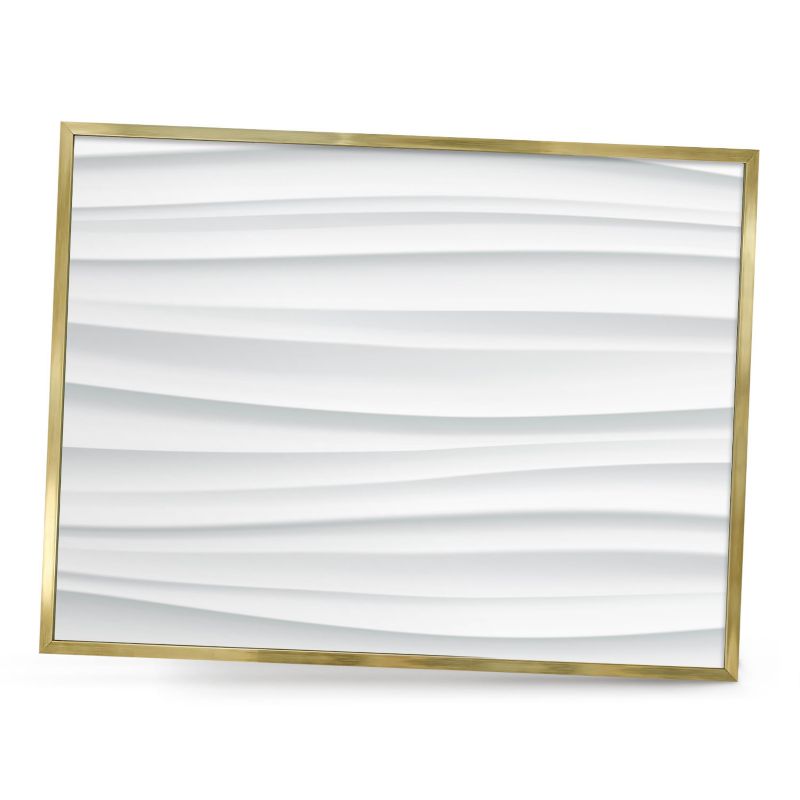 Tablica magnetyczna do salonu ArtPrintCave 80x60 Białe fale w złotej ramie 1szt