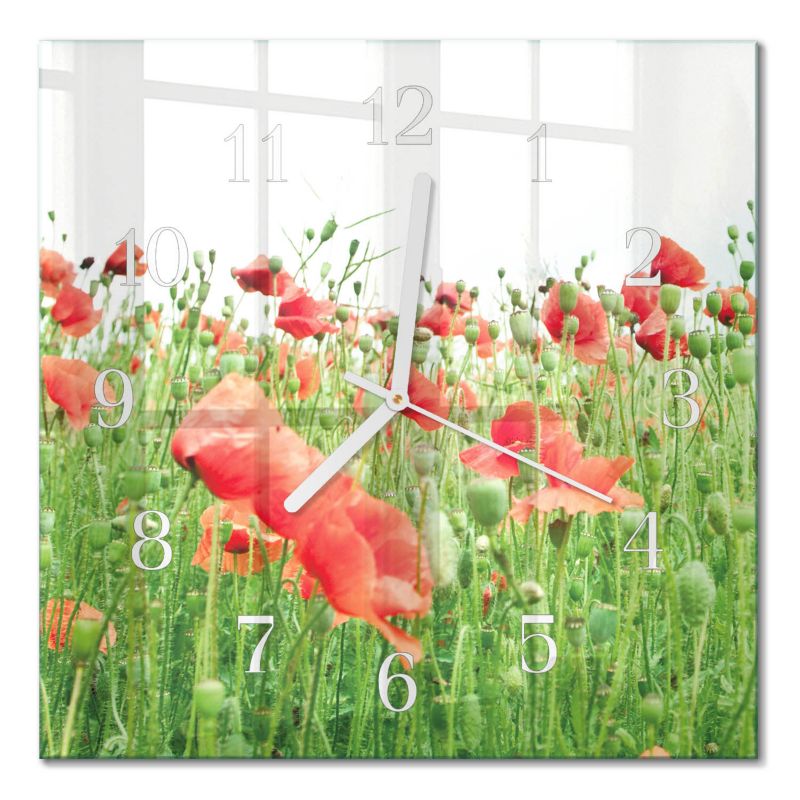 Designerski Zegar Ścienny Tulup 30x30 cm z Białymi Wskazówkami Maki 1 szt.