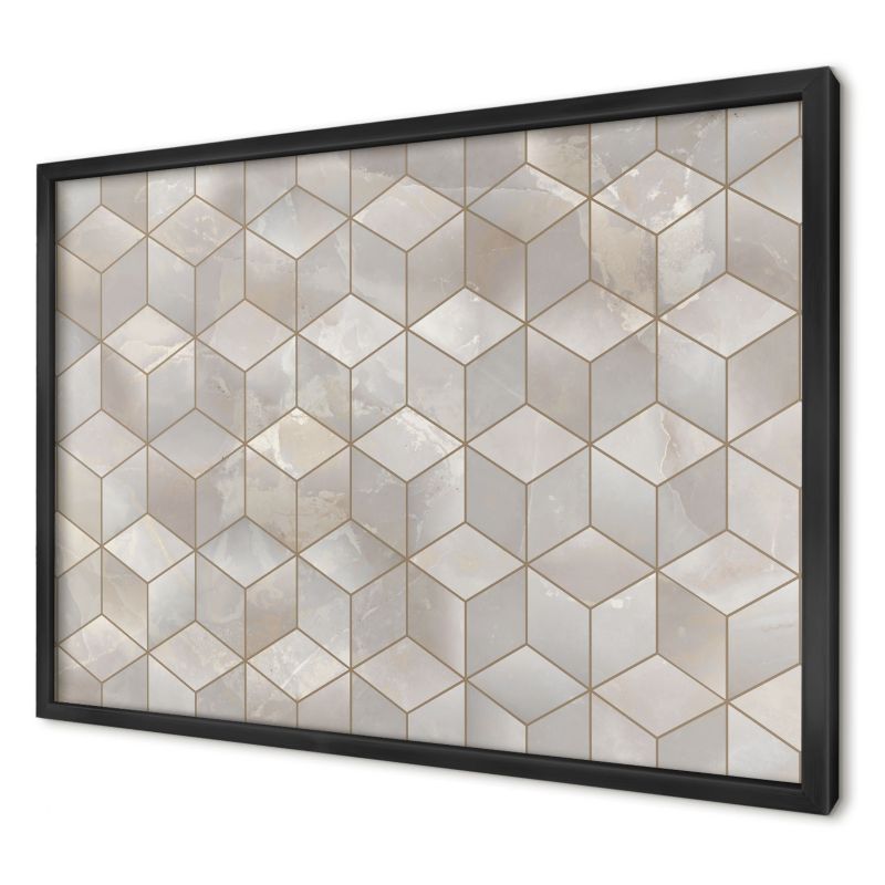 Ozdobna tablica na magnesy Wallfluent 60x40 sześcienne tło w czarnej ramie 1szt