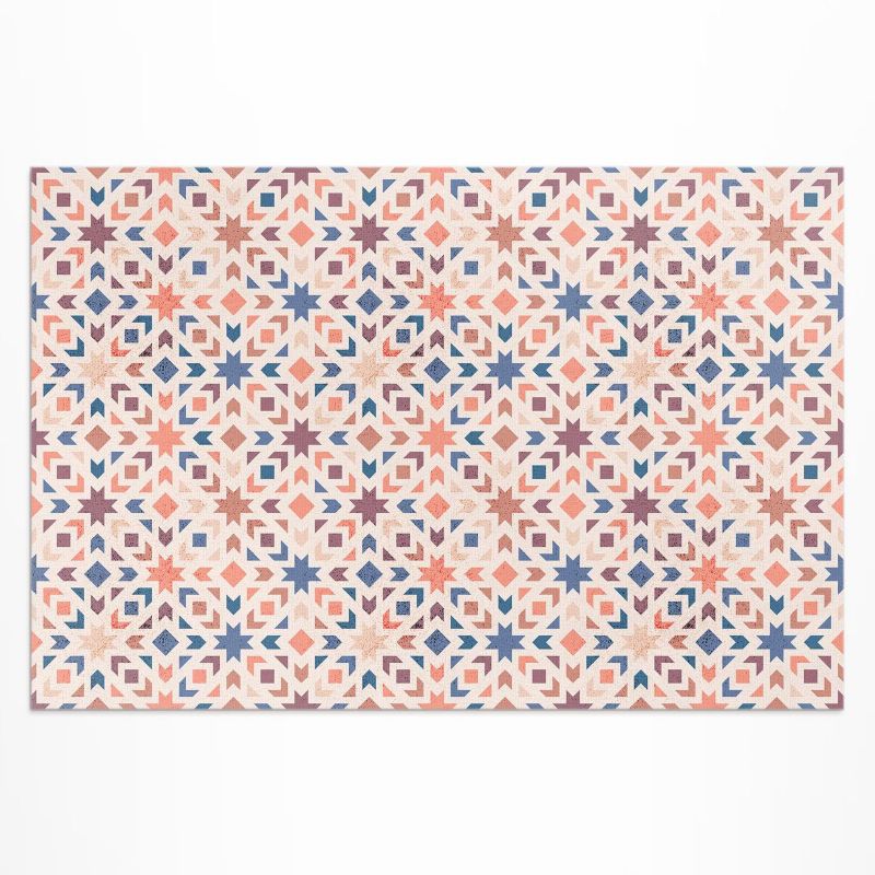 Balkonowy Dywan Winylowy UV Wallfluent 80x120 cm Pastelowe gwiazdy i strzałki wzór vintage 1 szt.