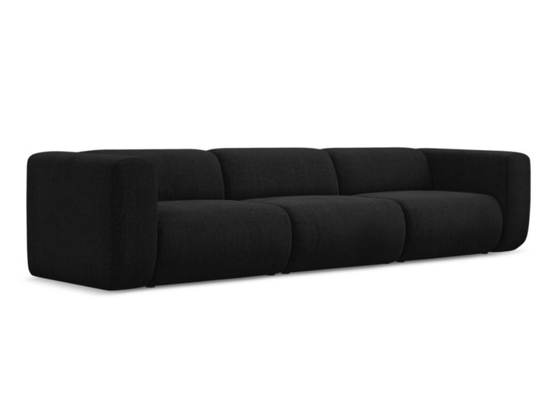 4-osobowa kanapa modułowa LaMiaSofa Bari z tkaniny szenilowej 319x89 cm czarny 1 szt.