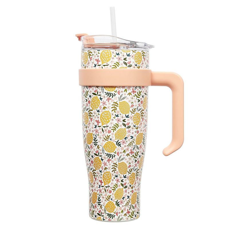 Kubek termiczny Miami Floral INTESI żółty 1 szt.