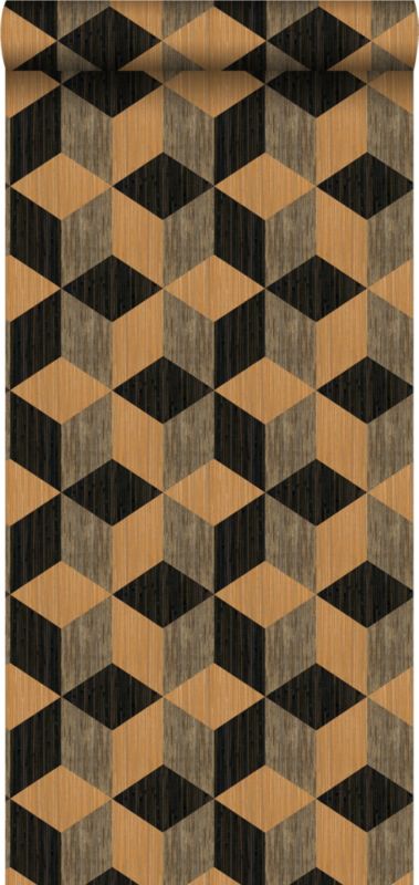 Tapeta XXL Origin Wallcoverings tkanina z trawy w graficznym motywie 3D jasny brązIciemny brąz 50 x 900 cm - 1 rol.