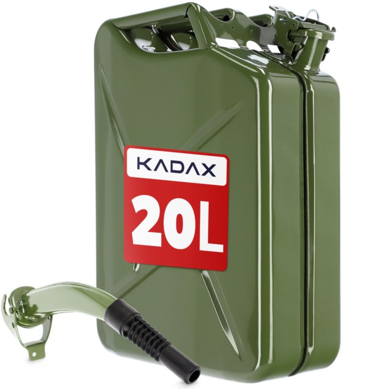 Kanister KADAX 20L Na Paliwo Benzynę Olej metalowy Lejek 1szt.