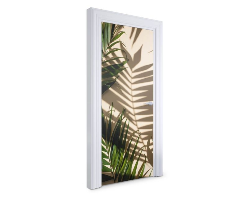 Naklejka na drzwi Wallfluent 85x205 cm Cienie liści 1 szt.