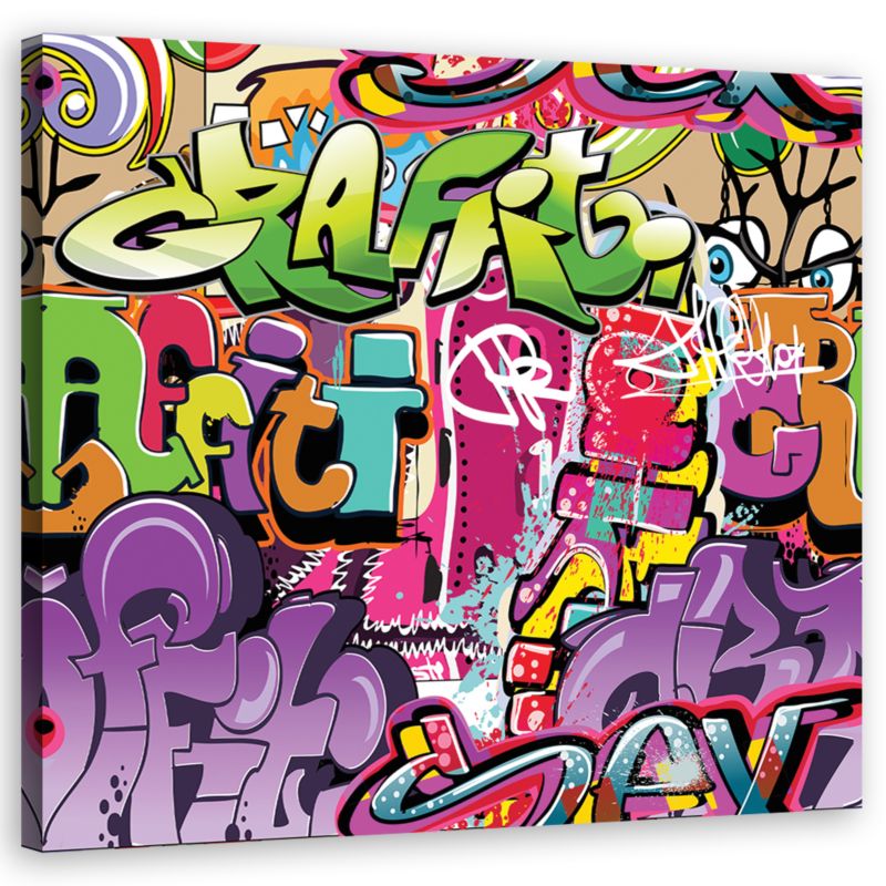 Obraz na płótnie Feeby Abstrakcje - Kolorowy, kwadratowy, motyw do gabinetu, wzór 17391, 40x40 cm, 1 szt.