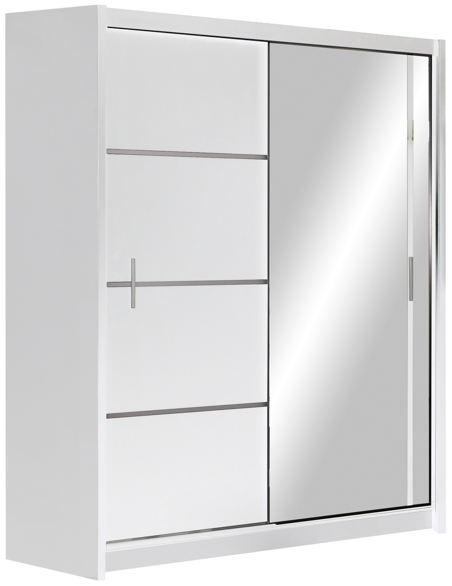 Biała dwudrzwiowa szafa przesuwna z lustrem 150 cm VOTIS