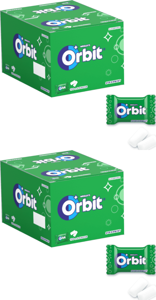 2x Guma do żucia bez cukru Orbit Spearmint, miętowy, 2 drażetki x 100 sztuk