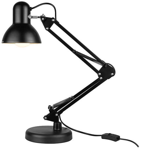 Outlet: USZKODZONE OPAKOWANIE Lampka biurkowa kreślarska Tracer Architekt 2w1, 40W, metal, czarny