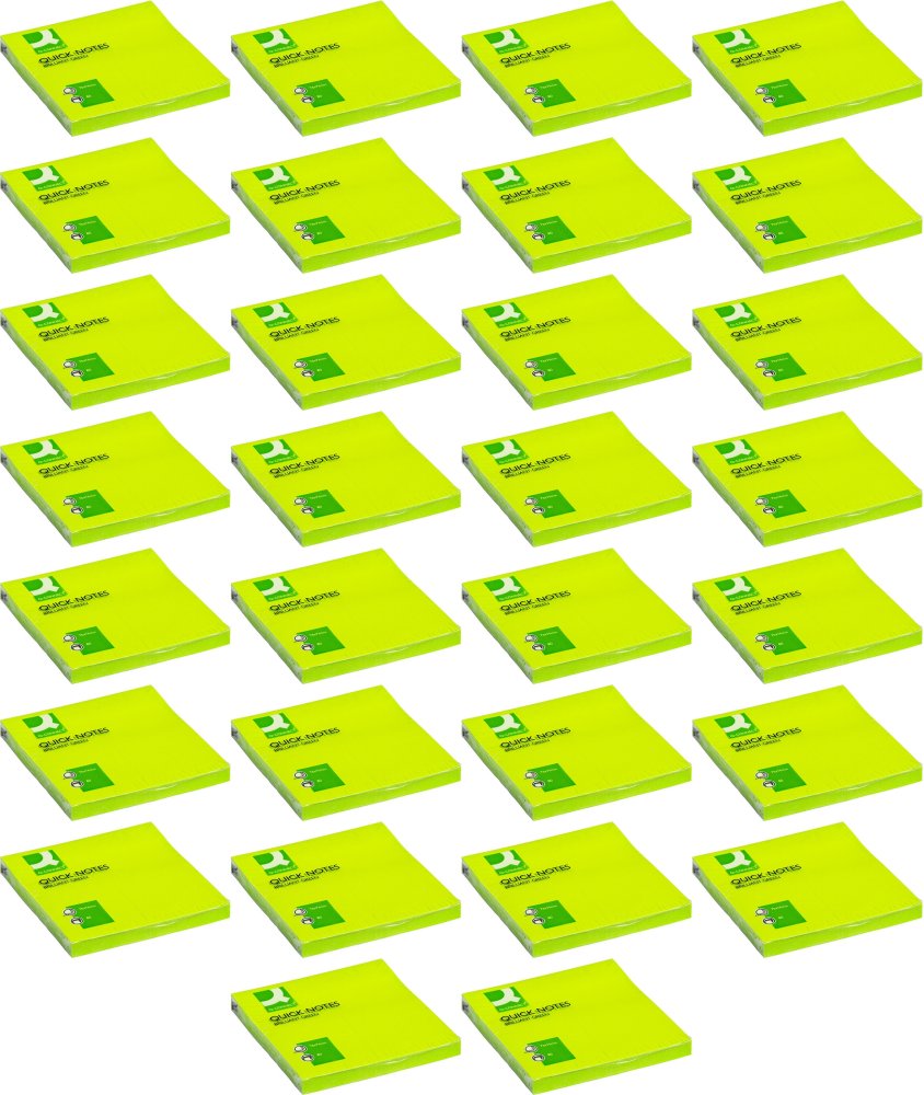 36x Karteczki samoprzylepne Q-connect Brilliant, 76x76mm, 80 karteczek, zielony neonowy