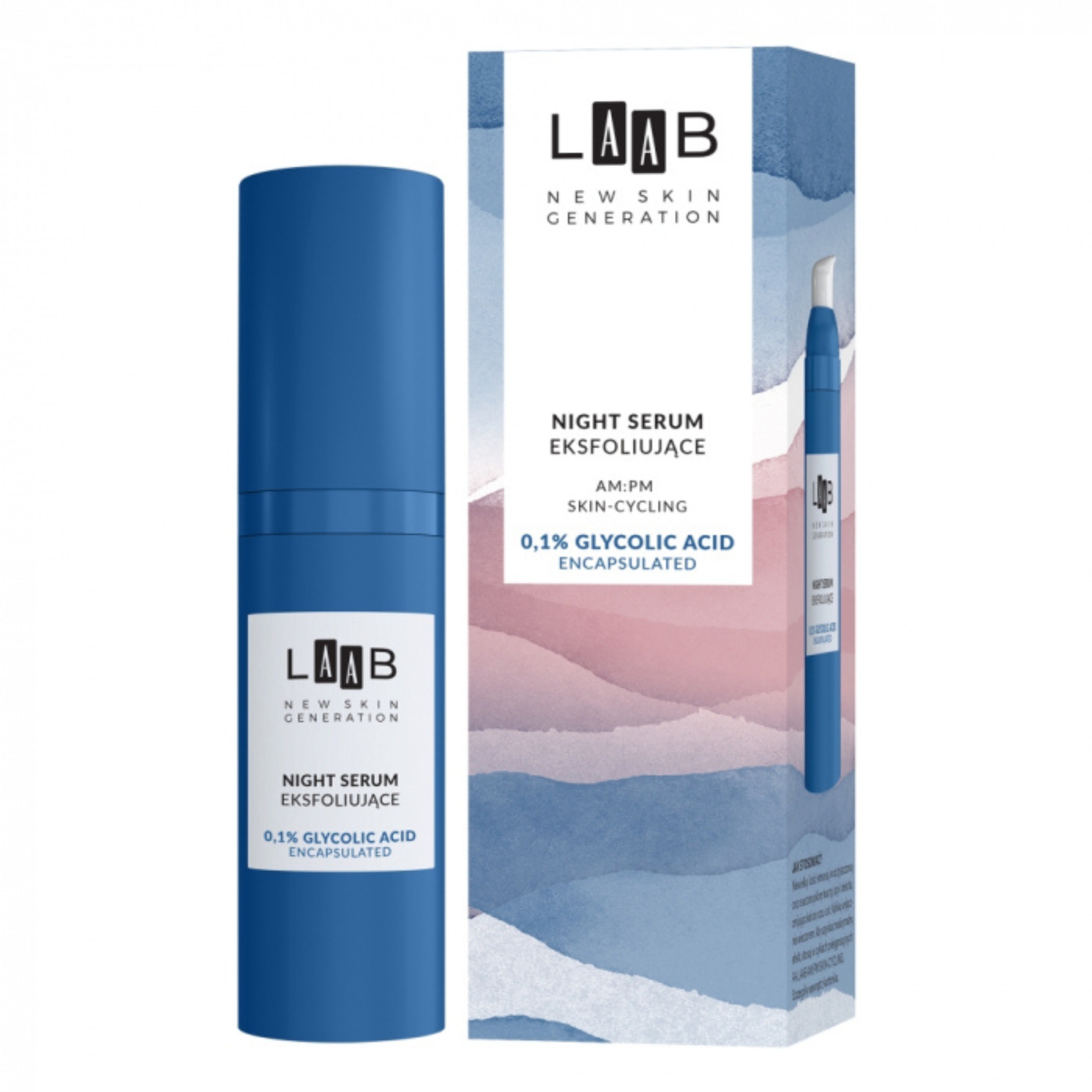Aa laab - skin cycling night serum eksfoliujące 0,1% glycolic acid, 30 ml