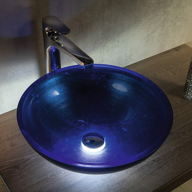 Sapho Murano Blu umywalka 40 cm nablatowa okrągła niebieska AL5318-65