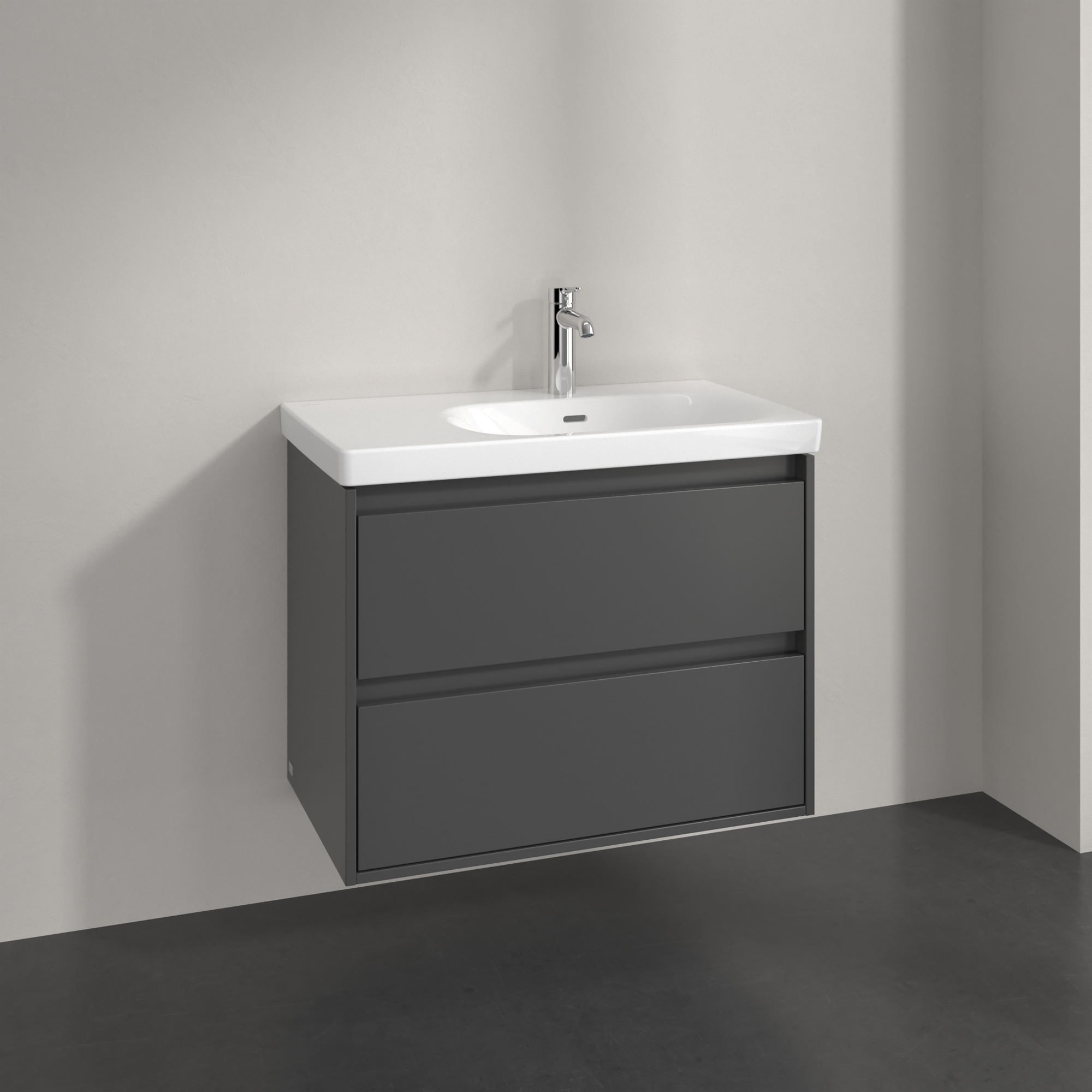Villeroy & Boch Skyla szafka 77,2x43,9x59,6 cm podumywalkowa wisząca prawa Graphite C79700VR