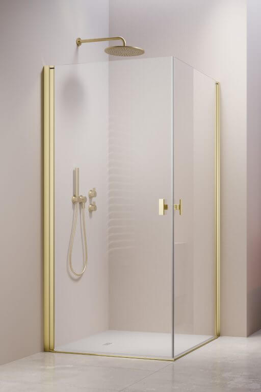 Radaway Nes 6 Brushed Light Gold KDD I drzwi prysznicowe 90 cm lewe jasny złoty szczotkowany/szkło przezroczyste 10021090-98-01L