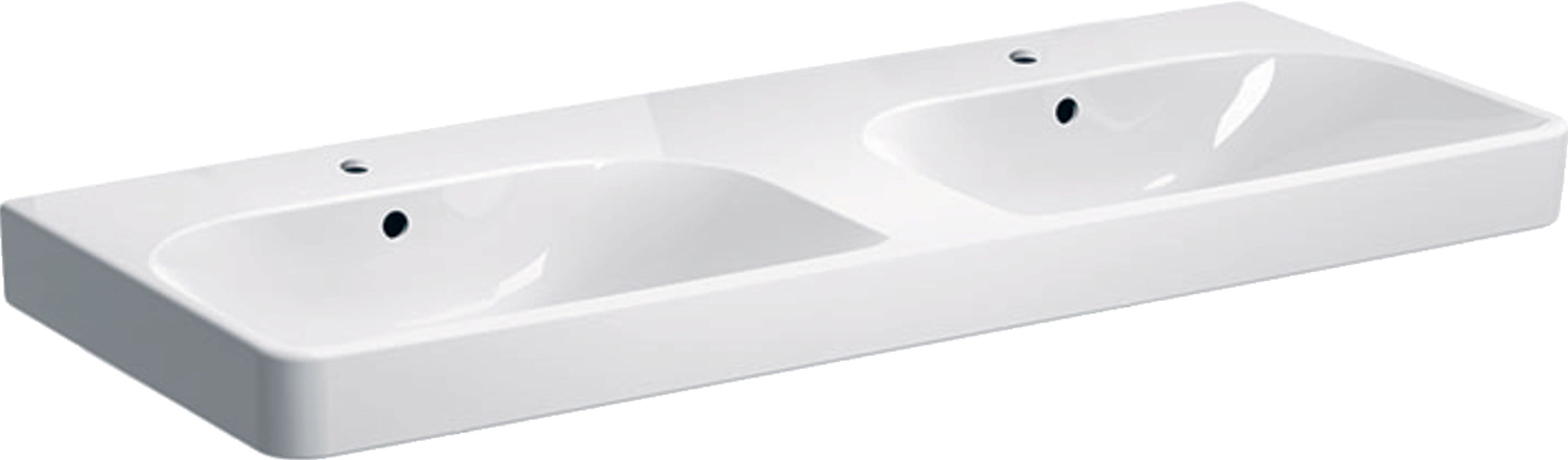 Geberit Smyle Square umywalka 120x48 cm ścienna podwójna prostokątna biała 500.223.01.1