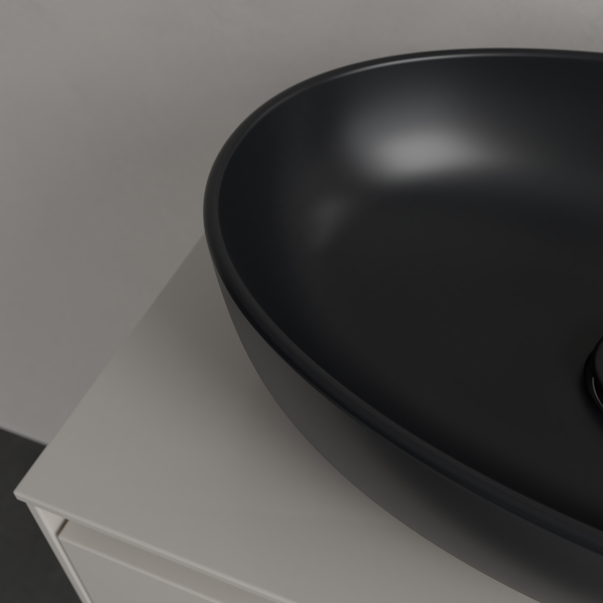 Villeroy & Boch Artis umywalka 48x32,5 cm owalna nablatowa CeramicPlus Pure Black 438848R7