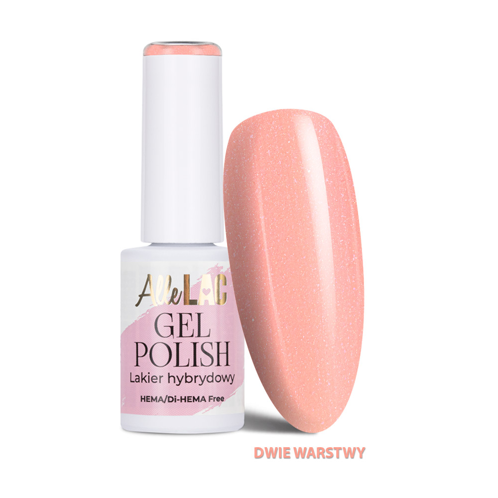 Lakier hybrydowy LED/UV Gel Polish Nudes N26 Blush Shimmer AlleLac HEMA/Di-HEMA Free 6g