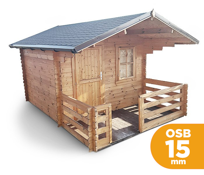 Domek Ogrodowy Kanada 300 x 300 cm 28mm + podłoga 15mm, okiennica i taras 150 cm