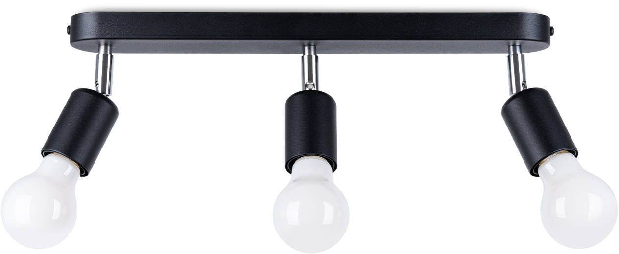 Darmowa Dostawa - Lampa podsufitowa 3x60 W czarny Sollux Lighting Fornes SL1122