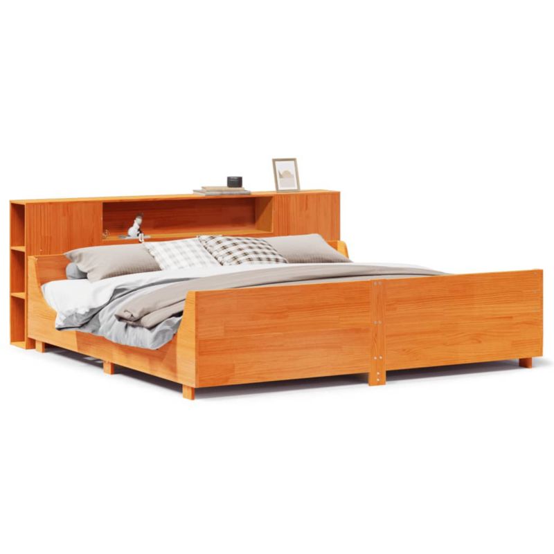 Rama łóżka WaszeMeble 200x200 cm Woskowy brąz sosna WM-3323757 1 szt.