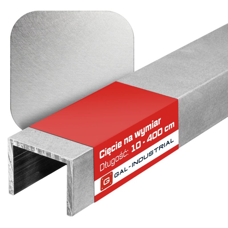 Ceownik aluminiowy SATYNOWANY GAL-INDUSTRIAL 25x25x25x3mm 170 cm PROFIL U Cięcie na wymiar 1 szt.